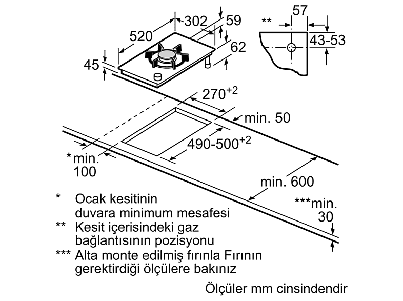 SIEMENS ER3A6AB70 Ankastre Gazlı Domino Ocak Fiyat & Özellik