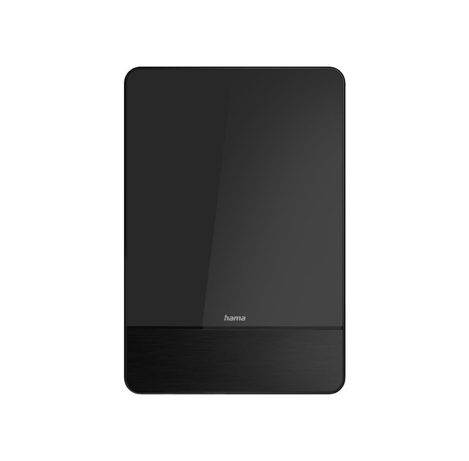 Czarny zewnętrzny dysk twardy z gładką, błyszczącą powierzchnią.