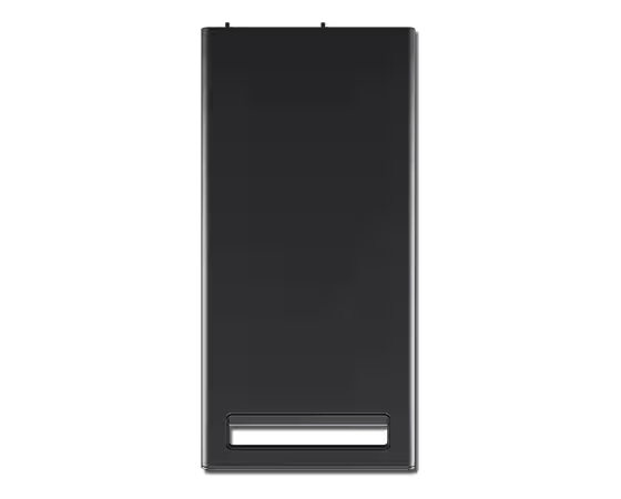 Dispositivo rectangular negro, vista lateral.