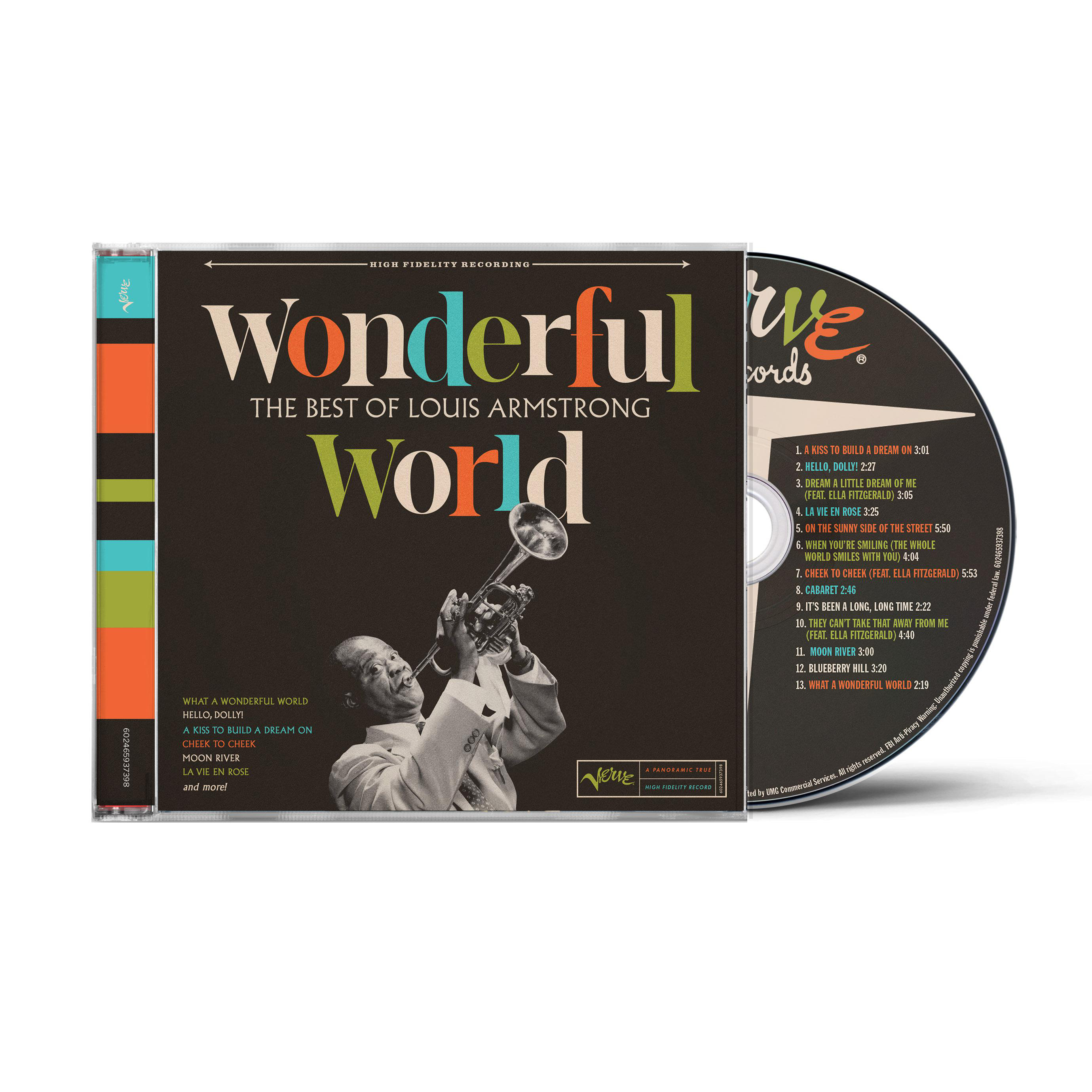 CD-Hülle für Louis Armstrongs Album 'Wonderful World'.
