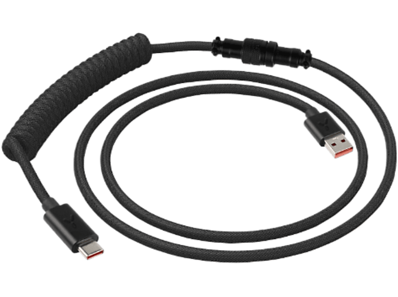 ISY Usb-a Naar Usb-c Spiraalkabel Zwart (iga-1000-bk)