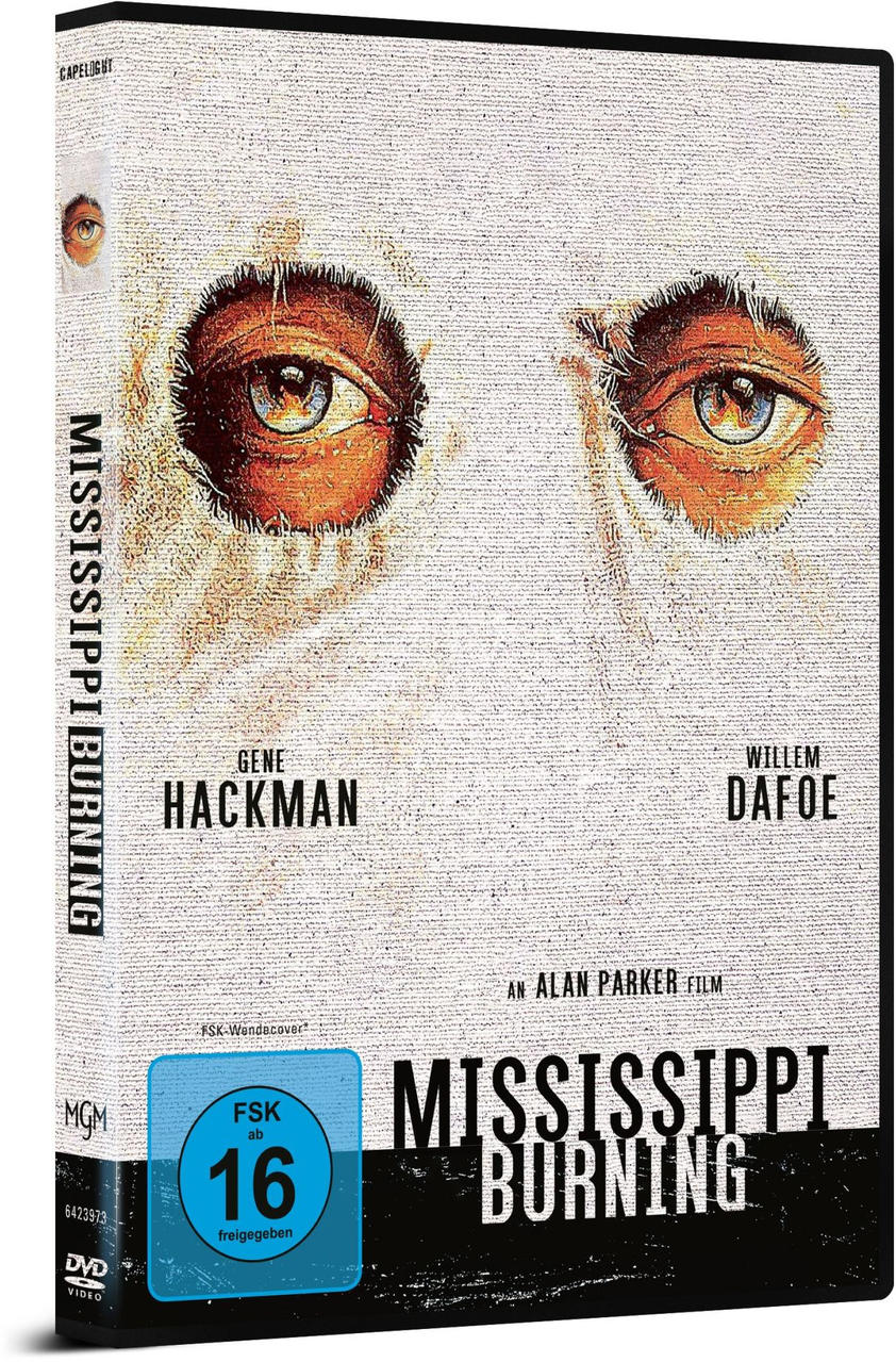 DVD-Hülle für 'Mississippi Burning' mit Augen auf dem Cover.