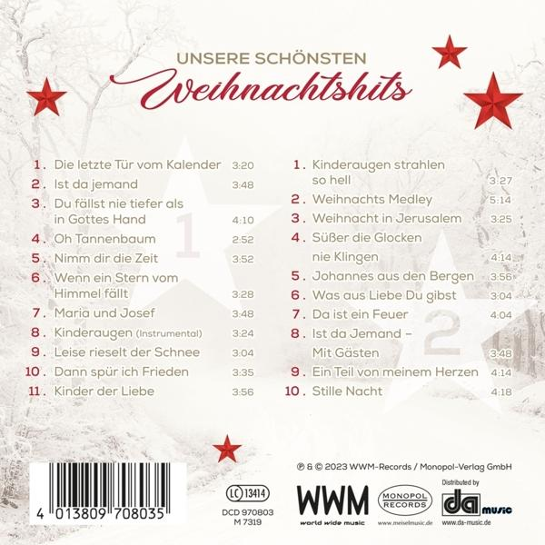 Rückseite eines Musikalbums mit Titellisten und rotem Stern-Thema.