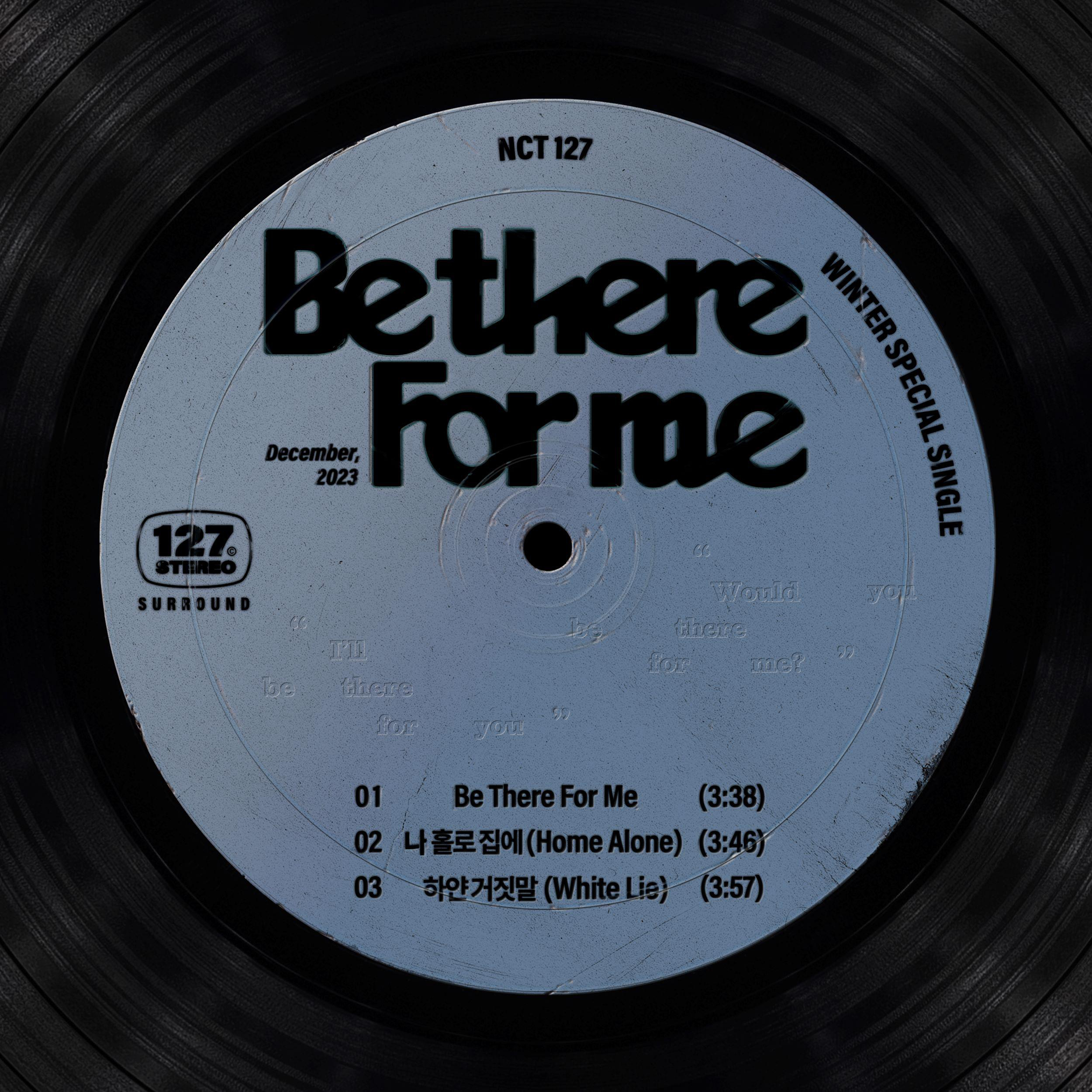 Schallplattenlabel: NCT 127 'Be There For Me' Winter-Special-Single. Enthält Trackliste.