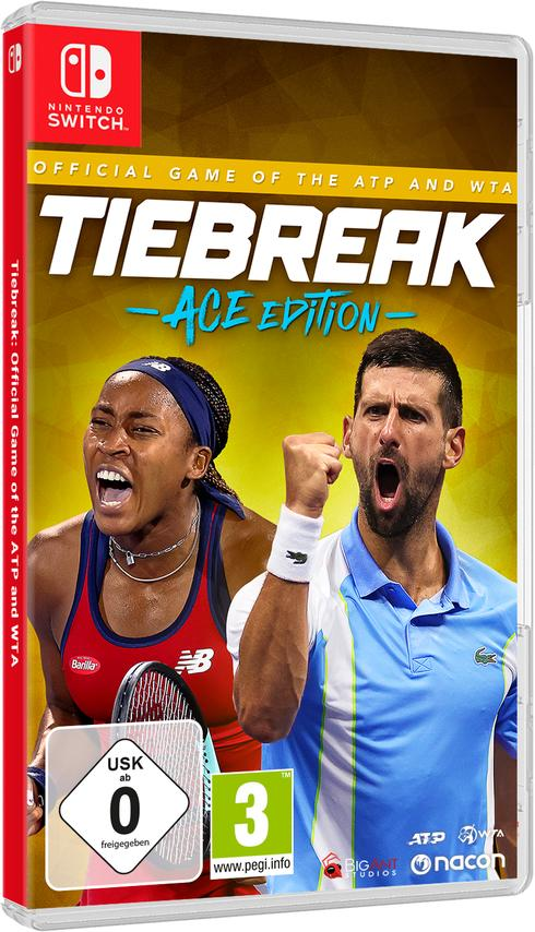 Nintendo Switch Spielbox mit Tennisspielern auf dem Cover.