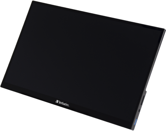 Un dispositivo nero simile a un tablet con schermo vuoto. Il marchio 'Verbatim' è visibile in basso.