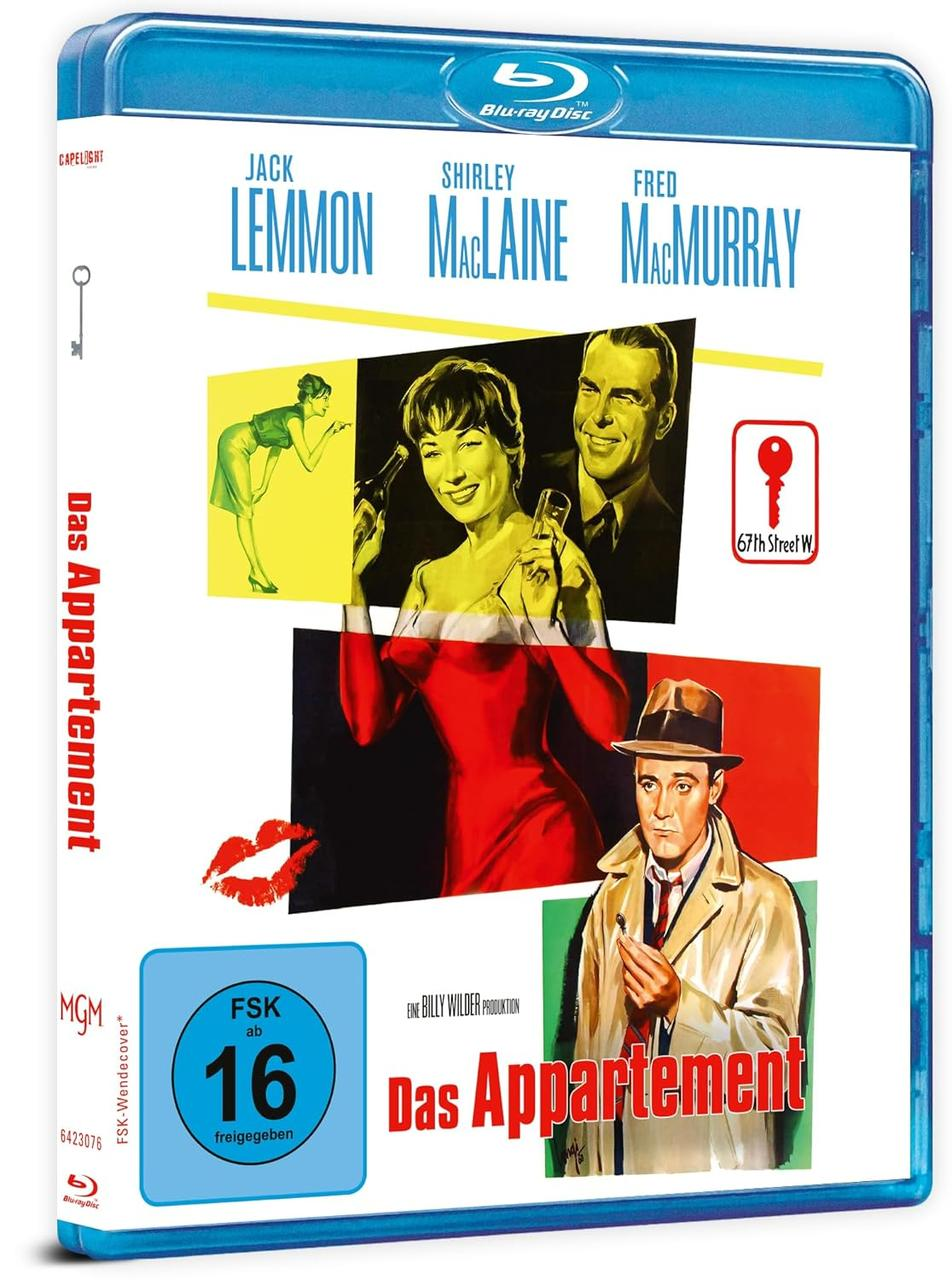 DVD-Cover von 'Das Appartement' mit Filmstars und blauer Hülle.