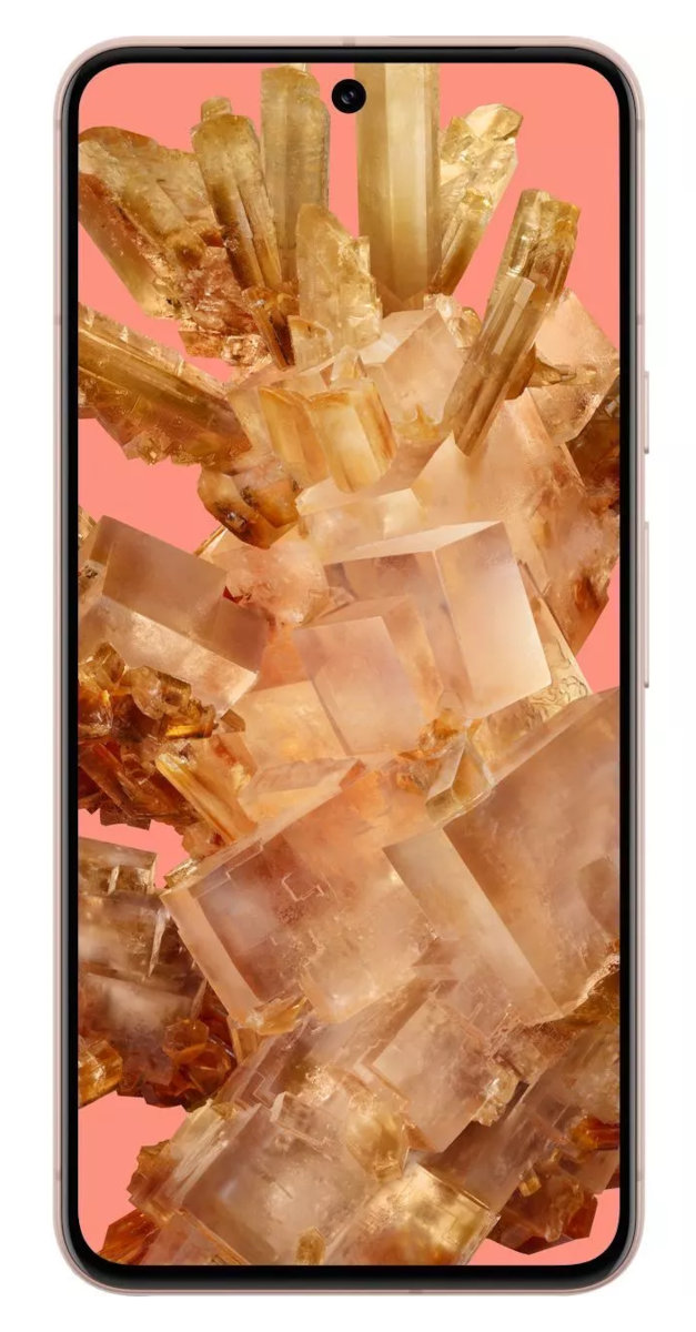 Telefon komórkowy z kryształowym wzorem na ekranie.