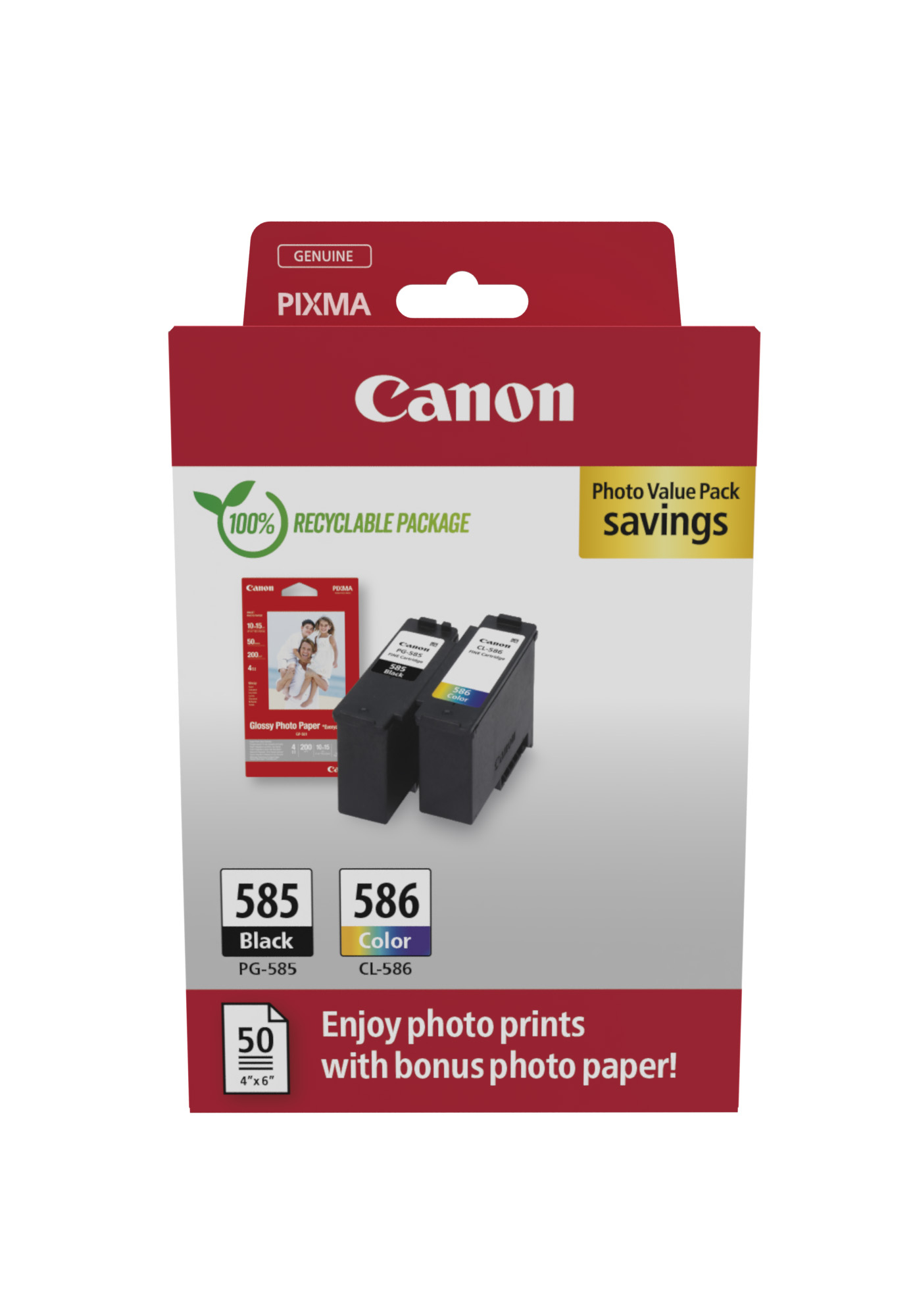 Canon ink cartridge box. Black and color cartridges.