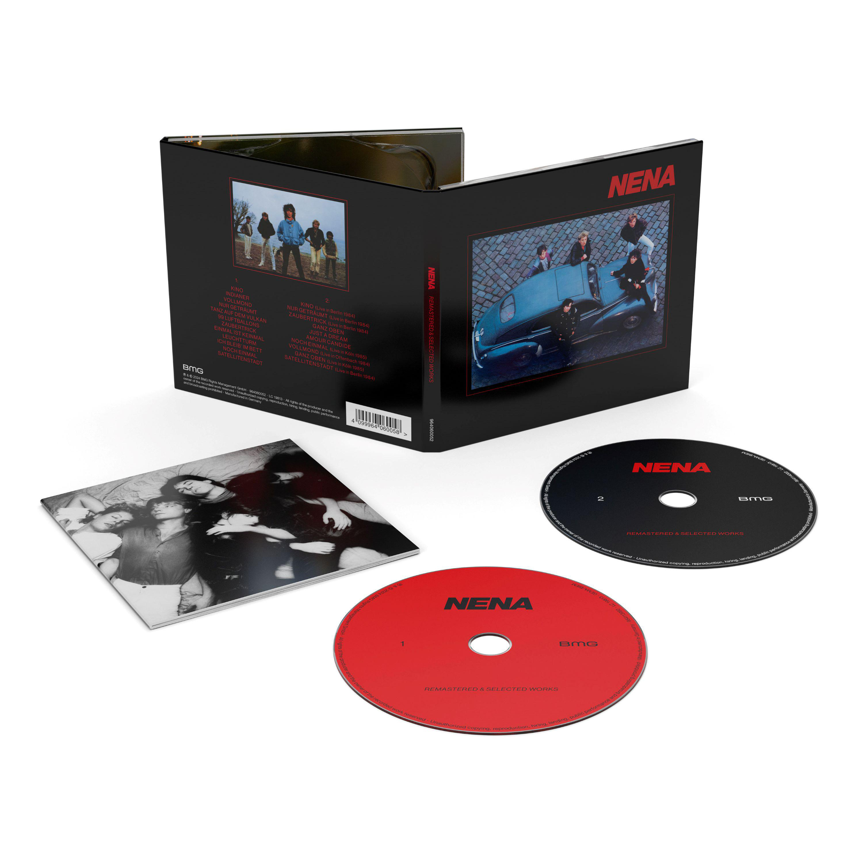 NENA CD-Set mit Cover-Artwork der Band auf einem schwarzen Auto. Enthält zwei CDs.