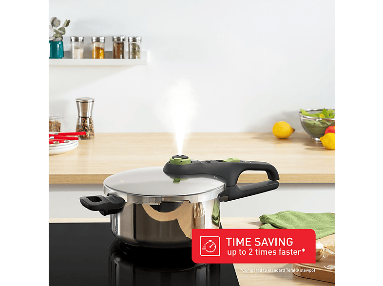 Tefal Secure Trendy Schnellkochtopf ohne Korb 6 L, P25807