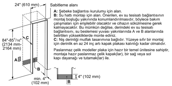 SIEMENS FI24NP33 E Enerji Sınıfı  344 L Tek Kapılı Ankastre Derin Dondurucu Paslanmaz Çelik