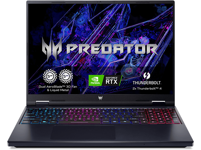 Portátil gaming - Acer Predator Helios Neo 16 PHN16-72, 16"WQXGA, Intel® Core™ i7-14650HX, 16GB RAM, 1TB SSD, GeForce RTX™4060, Sin sistema operativo