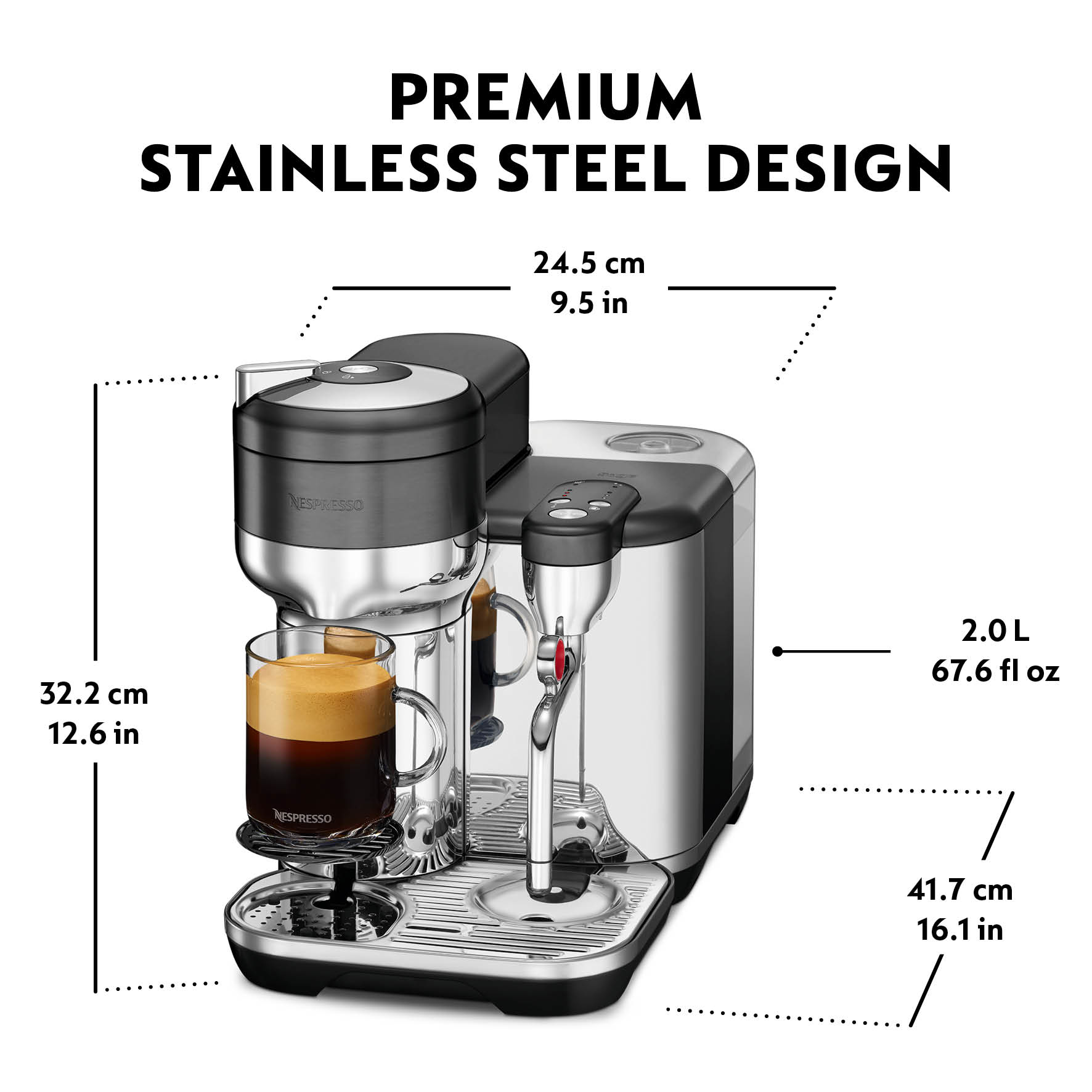 SAGE the Vertuo Creatista - Machine à café Nespresso® (Noir/acier inoxydable)