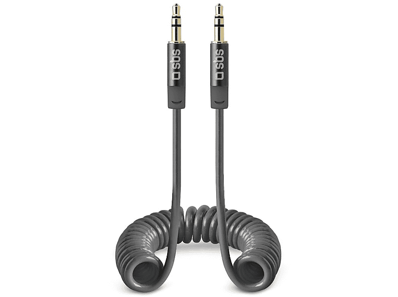 SBS 07478 3,5mm Spiral-Klinkenkabel, vergoldet; Klinken Kabel