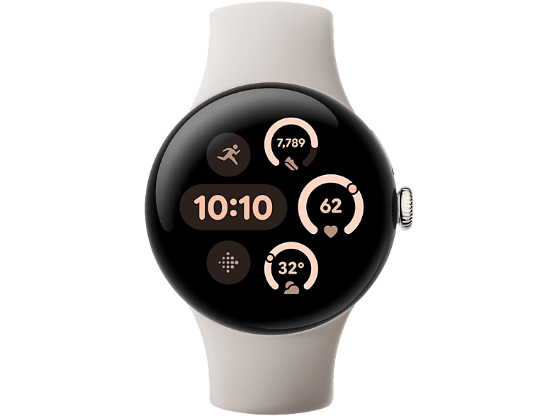 Smartwatch - Google Pixel Watch 3, AMOLED, 41 mm, S-L, Aluminio 100% reciclado, Porcelana