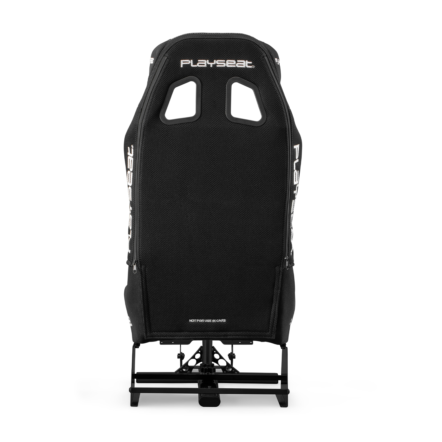 Sedia da corsa Playseat nera. La sedia è su uno sfondo bianco.