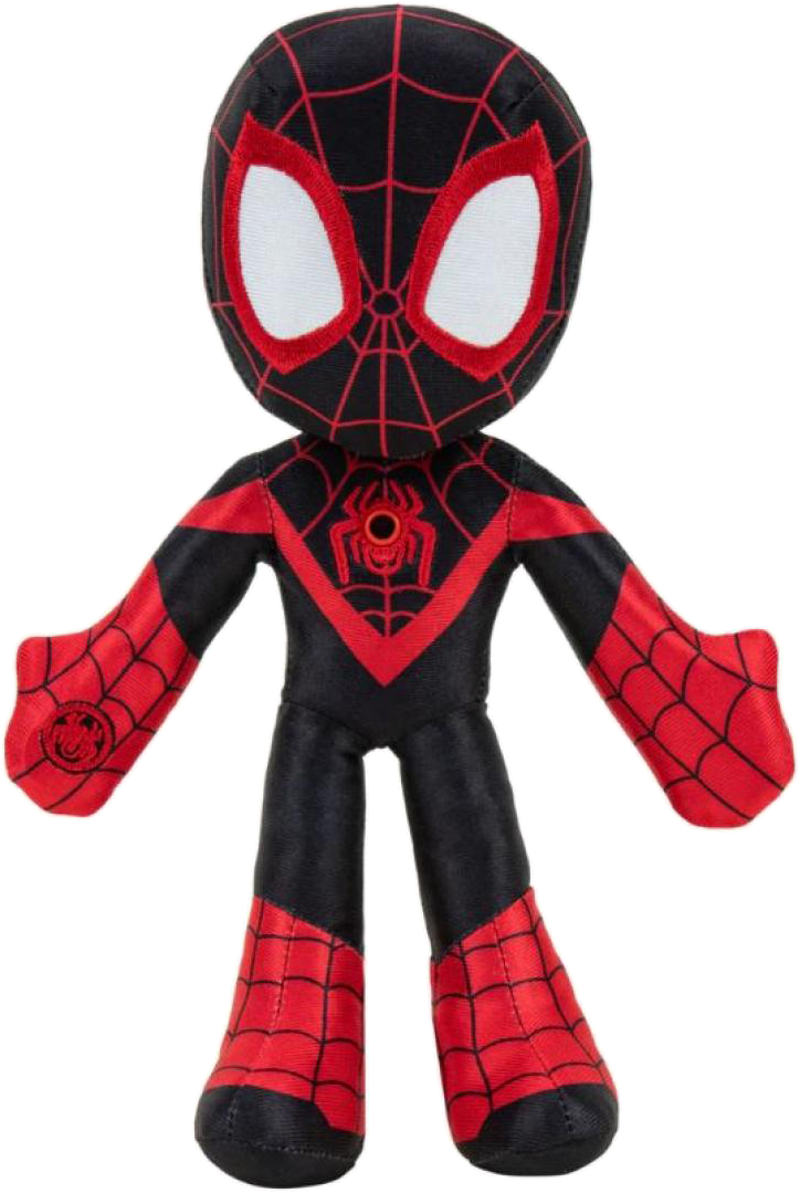 JAZWARES Spidey Pókember világító plüssfigura, Miles Morales, 23 cm (SNF0129)