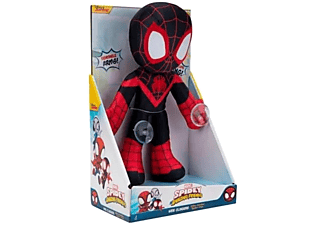 JAZWARES Spidey Miles Morales Pókember plüssfigura tapadókoronggal, 23 cm (SNF0036)