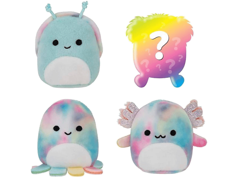 JAZWARES Squishville mini plüssök, 4 db Tie-Dye Squad, 1 meglepi plüss (SQM0328)