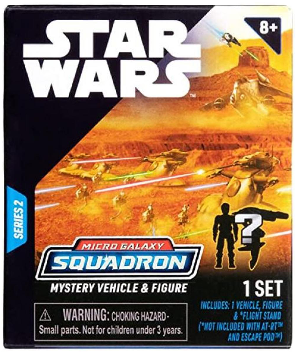 Star Wars Micro Galaxy Squadron doboz. 2. sorozat, járművel és figurával.