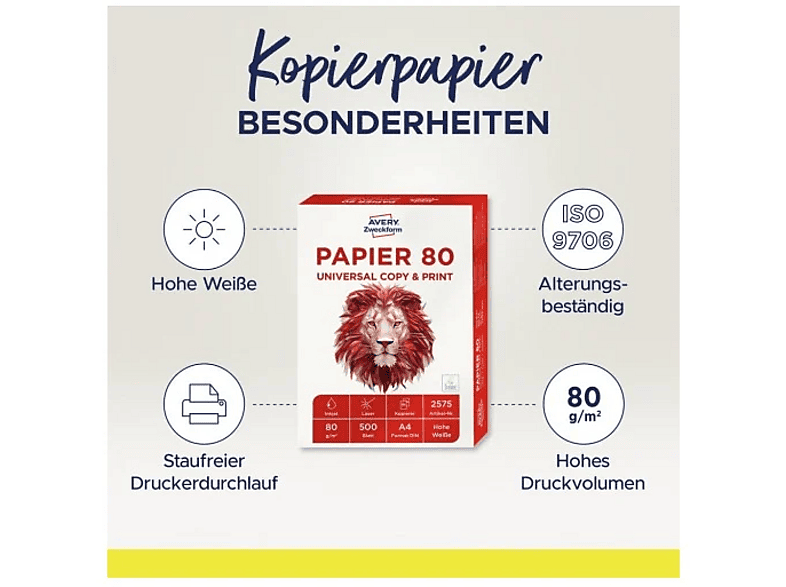AVERY ZWECKFORM 2575 Drucker- und Kopierpapier, 5er Pack — Foto 2 von 2