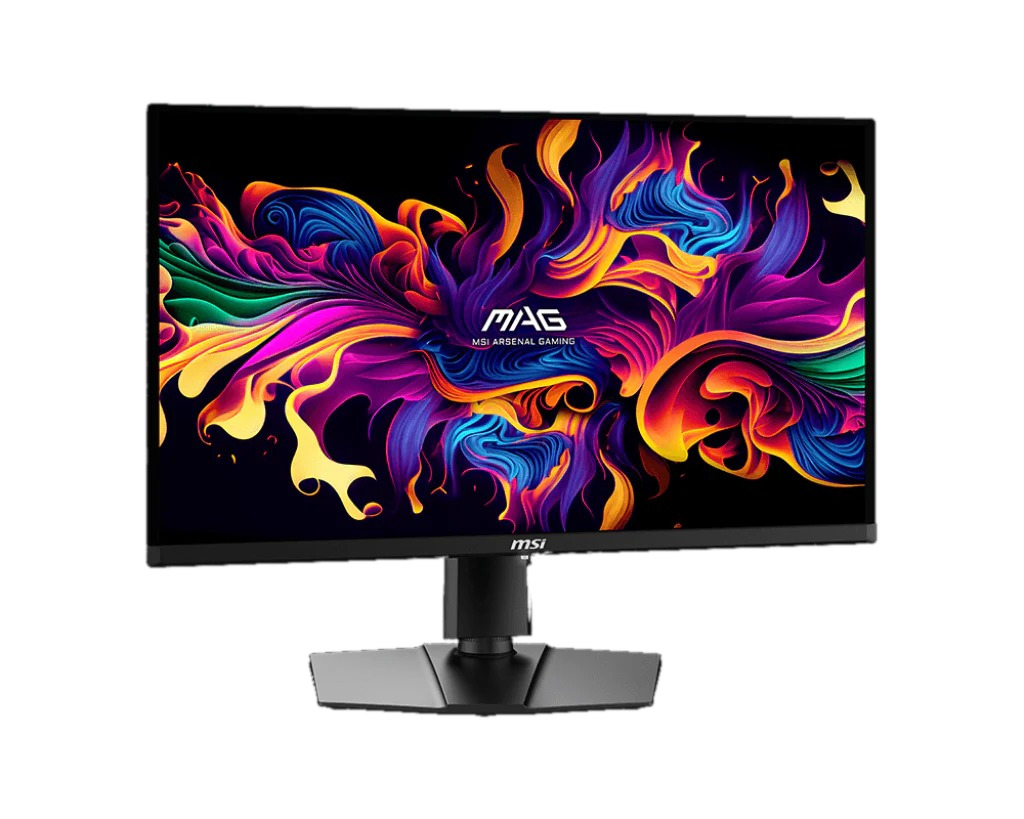 Moniteur MSI affichant de l'art abstrait coloré.