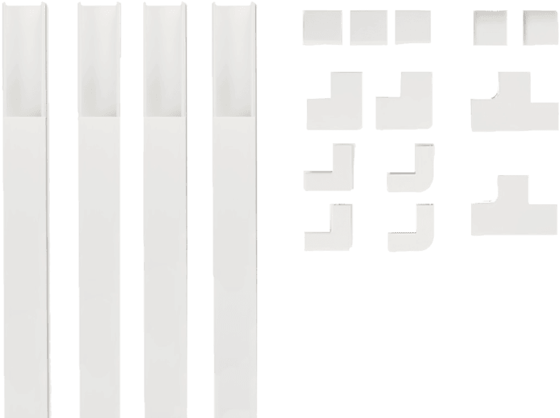 HAMA 221017 Kabelkanal Set 4-teilig, Weiss