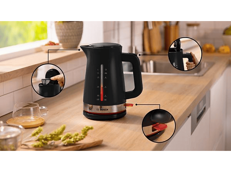 BOSCH TWK4M223 My Moment Wasserkocher, Schwarz