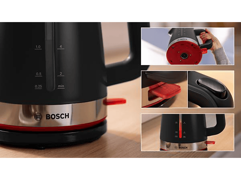 BOSCH TWK4M223 My Moment Wasserkocher, Schwarz