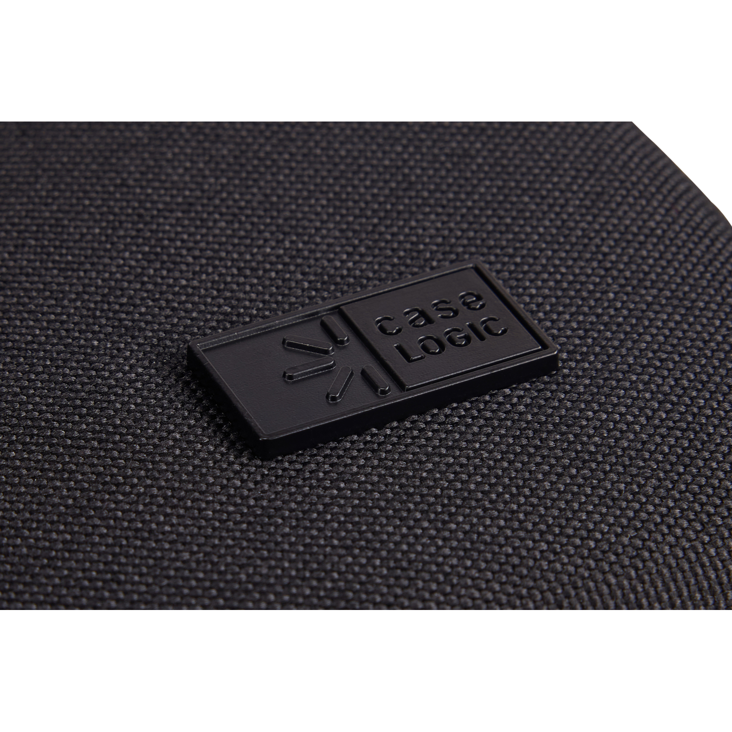 A black Case Logic logo on a black textured surface.