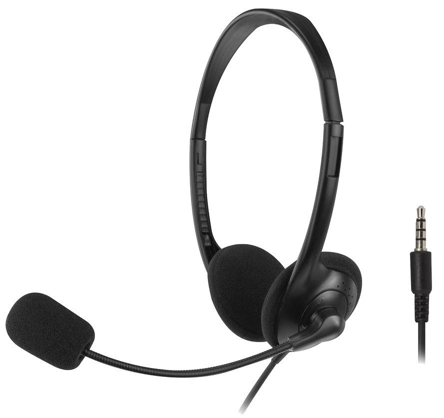 ACT Sztereó fejhallgató mikrofonnal, 4pin 3,5 mm jack, fekete (AC9330)