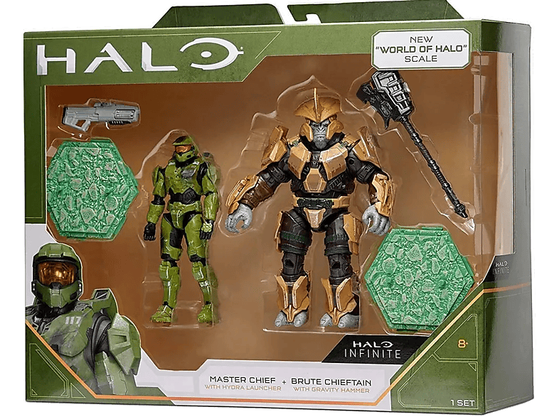 JAZWARES Halo Infinite Master Chief vs. Brute Chieftain akció figura csomag, 10 cm (HLW0009)