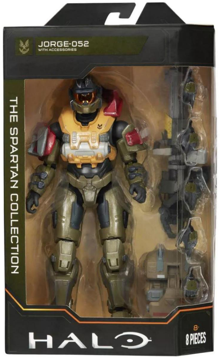 Akciófigura egy katonáról dobozban. Tartozékok mellékelve. Halo Spartan Collection.