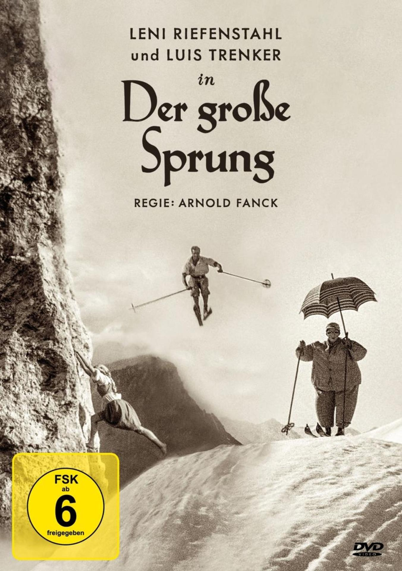 Filmcover: 'Der große Sprung', Skispringen, Leni Riefenstahl.