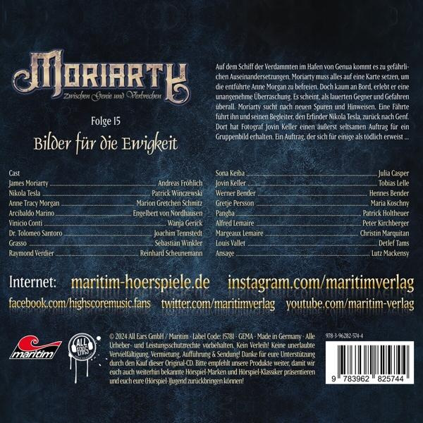 Textseite in Deutsch mit Besetzung und Credits für ein Hörspiel.