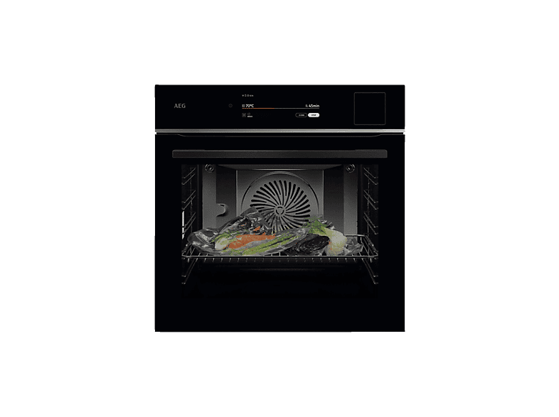 AEG TP9SB83ZAB, Einbaubackofen (Einbaugerät, 70 l, 595 mm breit), Serie 9000 mit SteamPro und Sous Vide