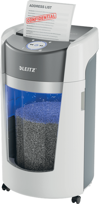 LEITZ IQ OptiMax Office P5 iratmegsemmisítő, 35L, mikrokonfetti, fehér (83600000)