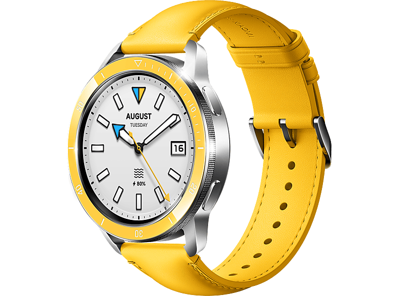 XIAOMI Watch 2/Watch 2 Pro/Watch S3 bőr okosóra szíj, sárga (BHR7881GL)