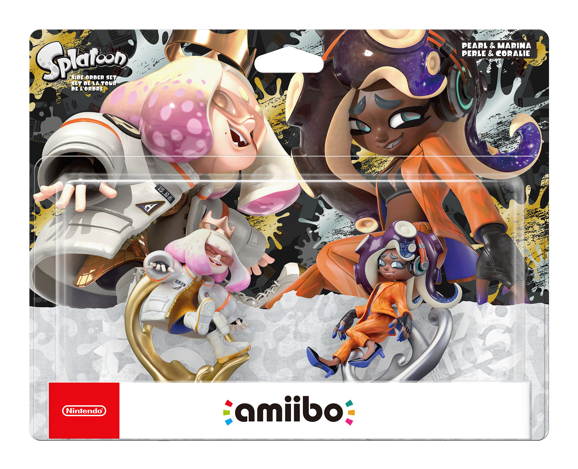 Verpackung von zwei Splatoon-Amiibo-Figuren. Zwei Figuren sind vorhanden.