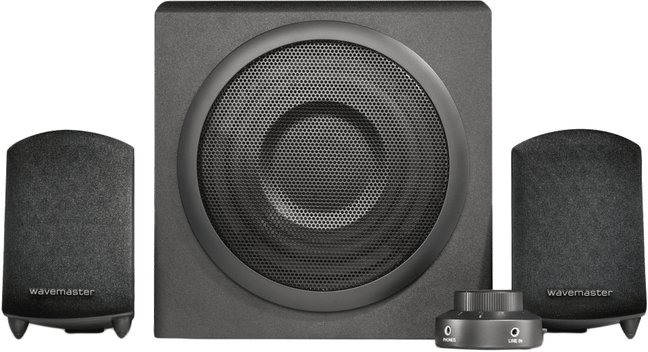 WAVEMASTER MOODY 2.1 hangszórórendszer, 2x15W + 35W mélynyomó, RCA bemenet, fekete (66202)