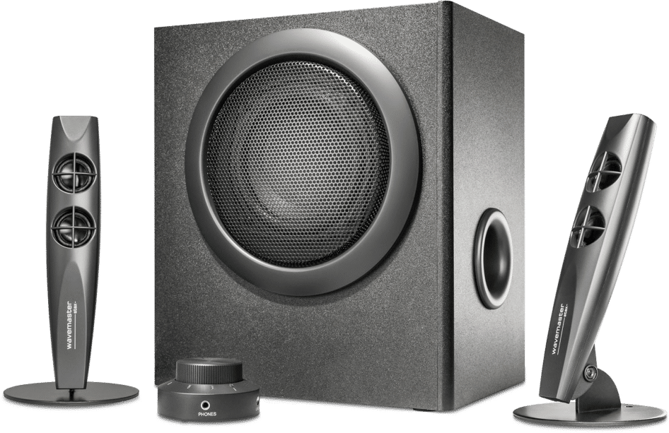 WAVEMASTER STAX BT 2.1 hangszórórendszer, 2x10W + 30W mélynyomó, Bluetooth, RCA bemenet, fekete (66211)
