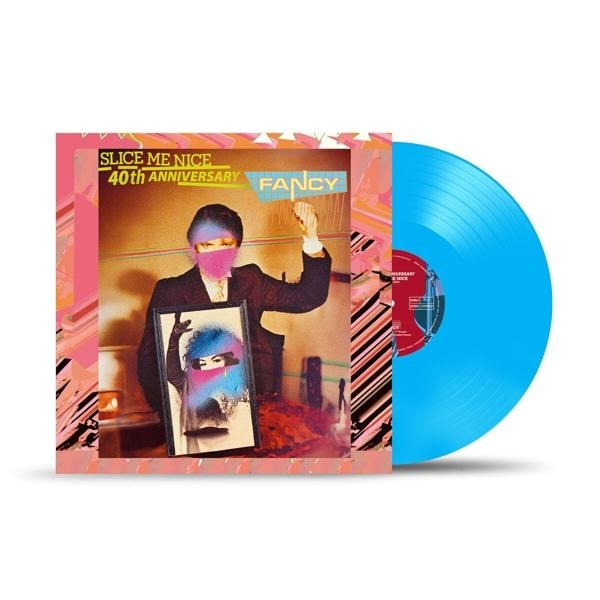 Fancy Albumcover, Person mit bedecktem Gesicht, rosa und blaue Farben.