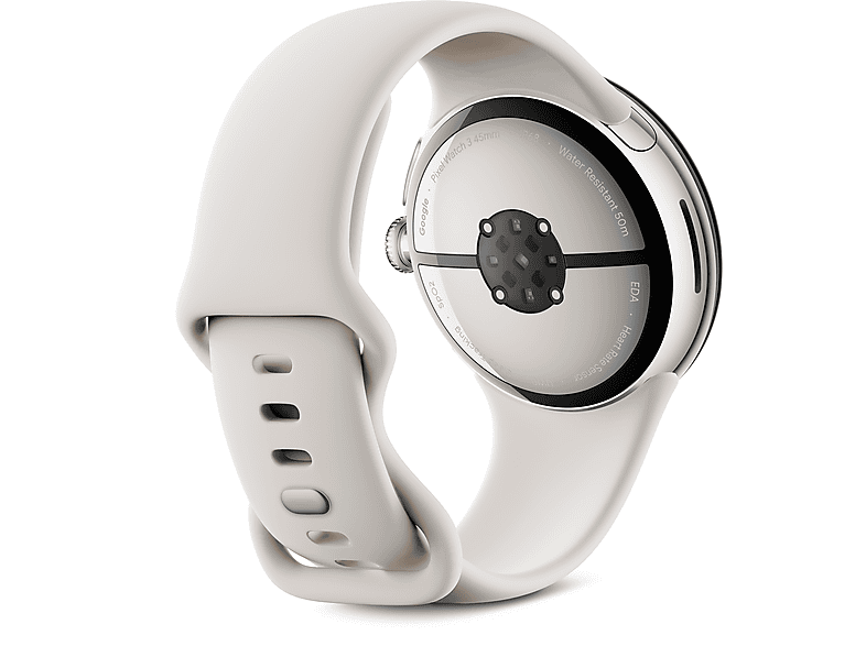 Thumbnail - GOOGLE Pixel Watch 3 (Wi-Fi) 45 mm, Smartwatch Aluminium Fluorelastomer, 150–185 165–215 Porcelain