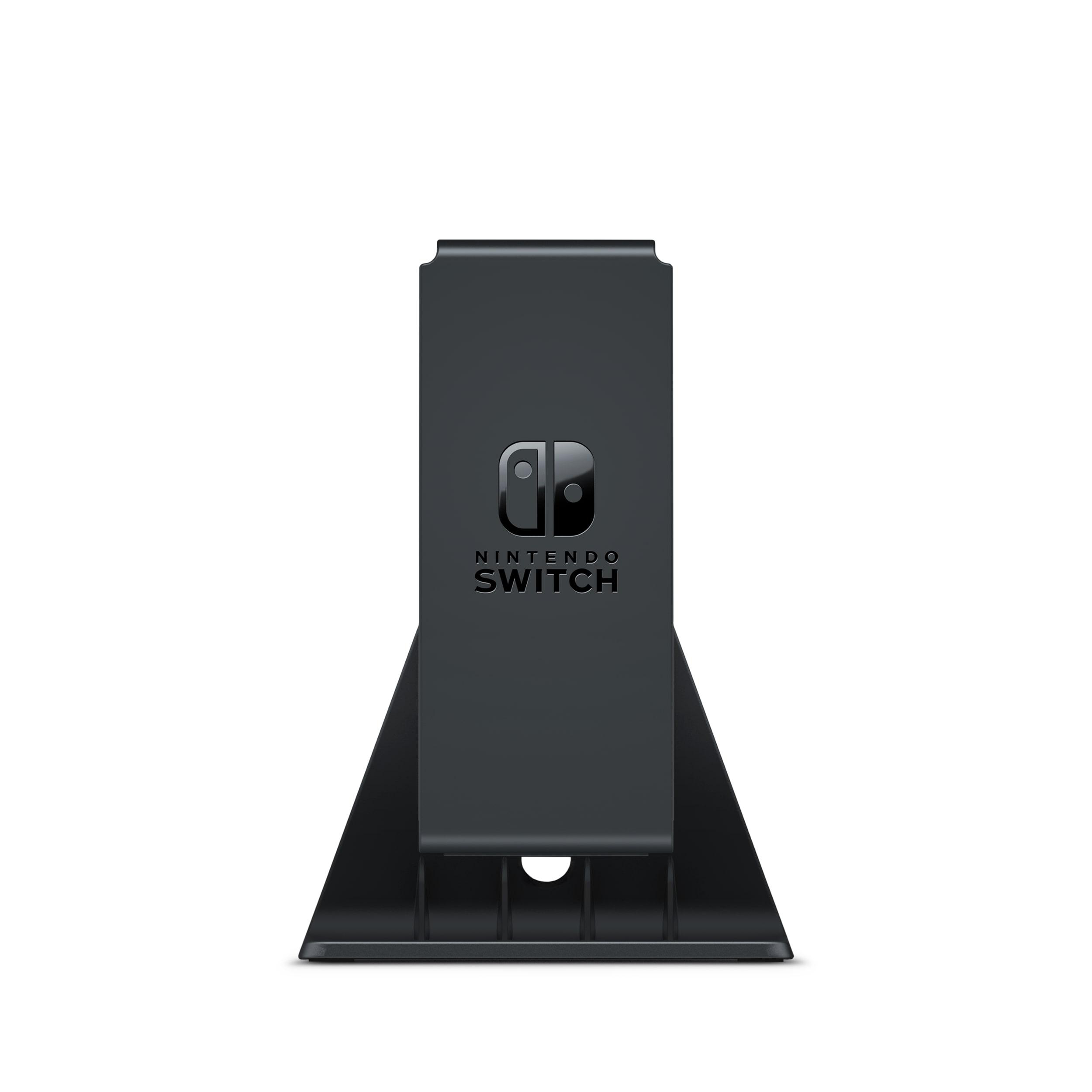 Schwarze Nintendo Switch-Dockingstation auf Weiß. Logo und Name sind vorne.