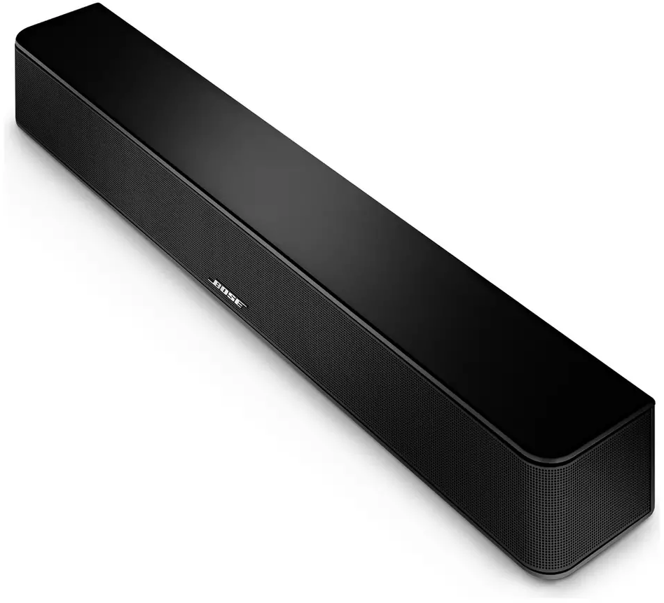 Eine schwarze Soundbar mit dem Bose-Logo.