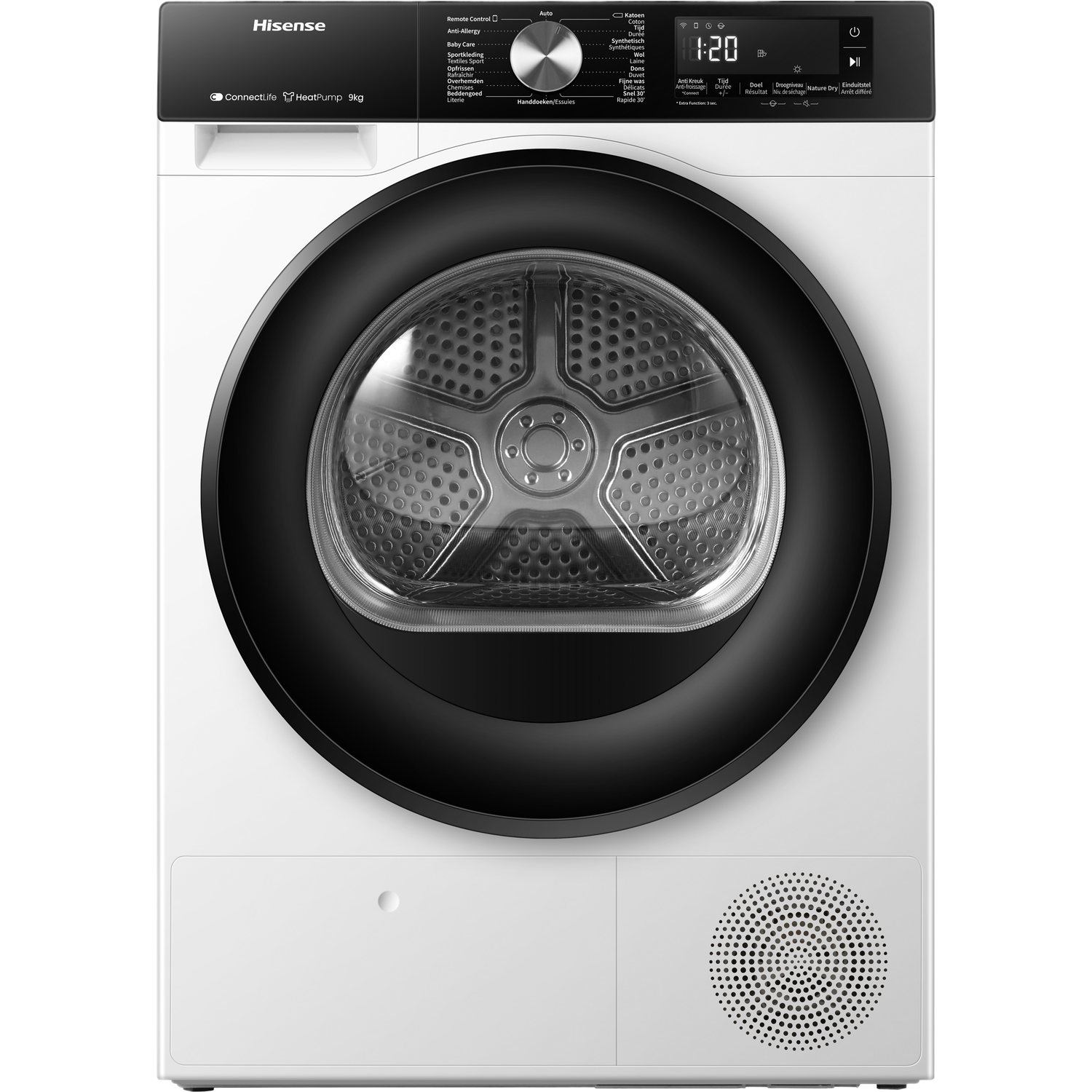 Hisense Dh3s902bw3 - Warmtepompdroger 9 Kg 64 Db Energielabel C