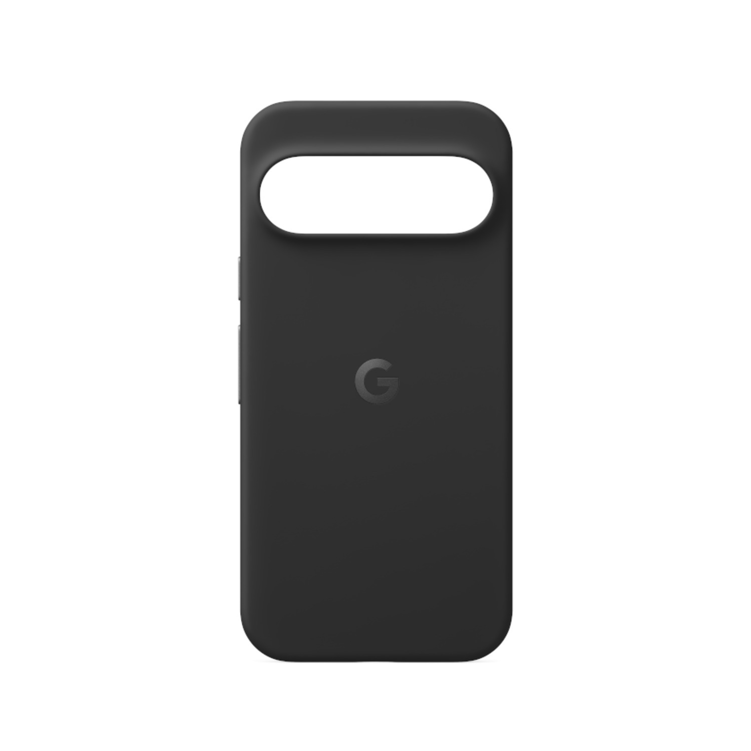 Zwarte telefoonhoes met camera-uitsparing en het Google-logo.