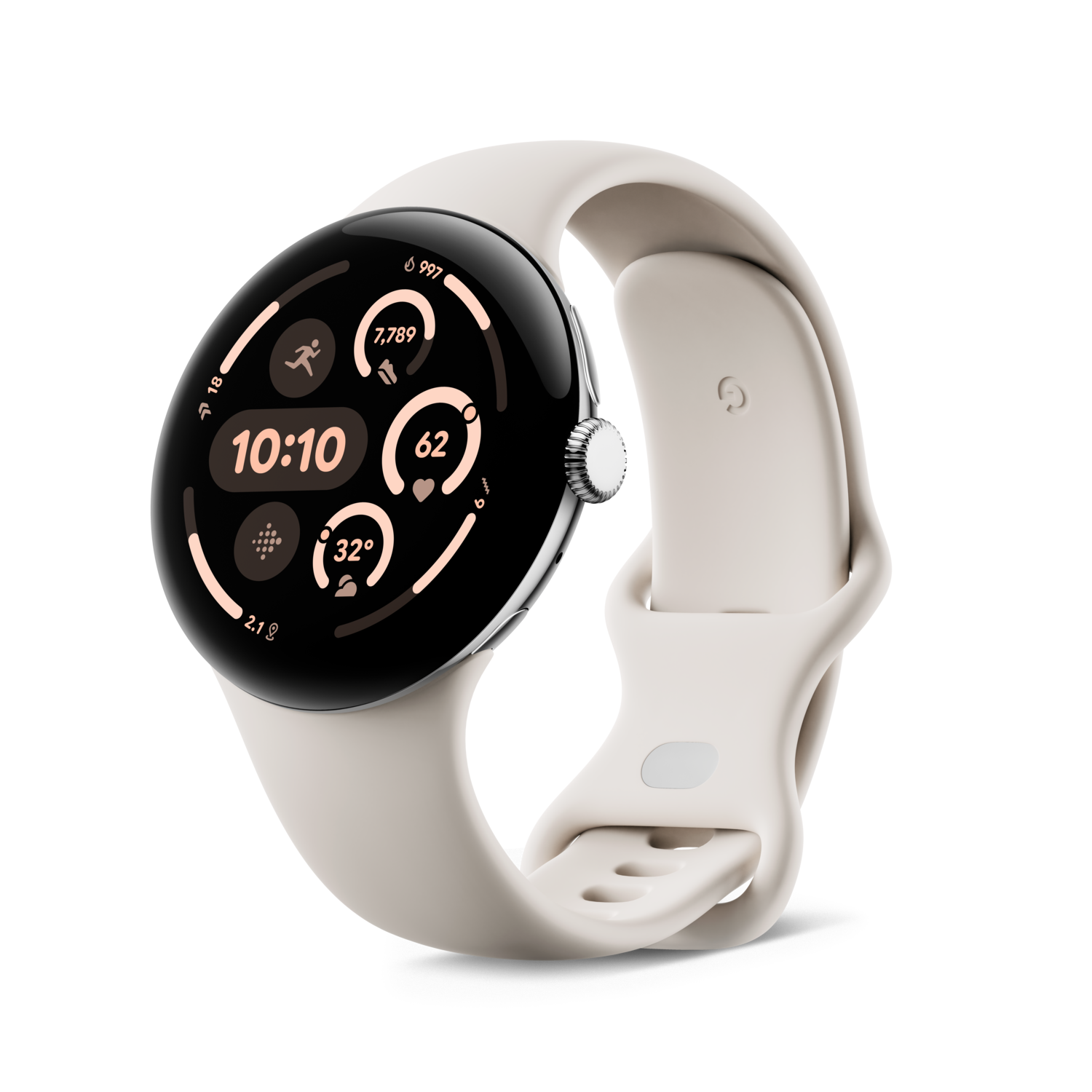 Google Pixel Watch 3 - 45 Mm Porselein/zilver