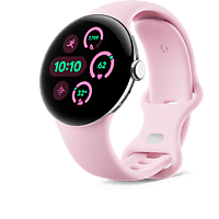 MediaMarkt GOOGLE Pixel Watch 3 - 41 mm Zilver/Roze aanbieding